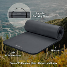 Load image into Gallery viewer, Comfortable Non-Slip 1" Thick Yoga Mat for Men &amp; Women - Includes Carry Strap