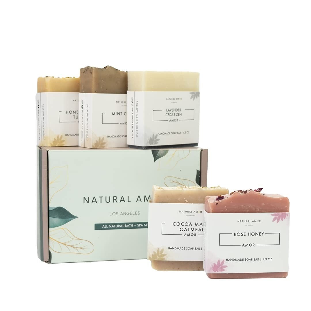 5-Piece All Natural Soap Collection - Essential Oil Scented Luxury Bars