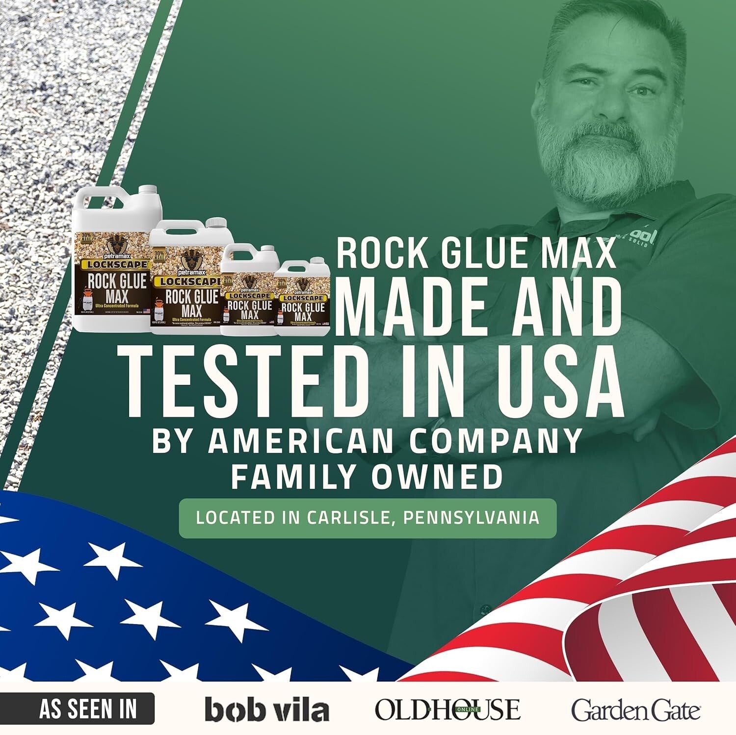 Powerful 2.5 Gallon Rock Glue - Easy Spray Application for Durable Landscaping