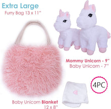 Load image into Gallery viewer, Deluxe Unicorn Plush Set with XL Carrier &amp; Blanket - Perfect Gift for Girls 3-8
