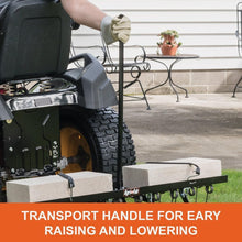 Load image into Gallery viewer, 40-Inch Tow Behind Lawn Dethatcher with 20 Rust-Proof Spring Steel Tines