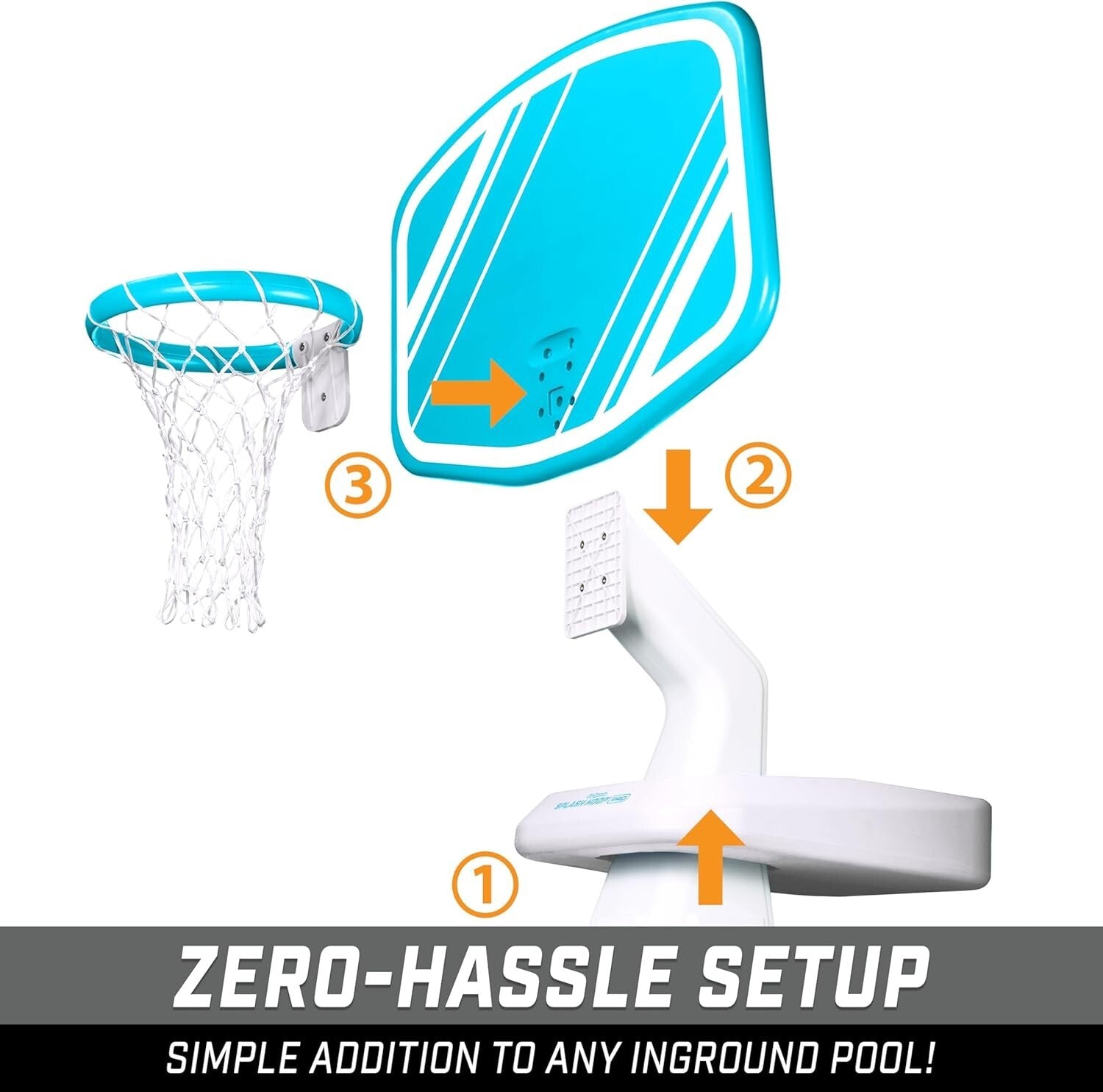 Extra Large Splash Hoop PRO - Professional Pool Basketball Set & Color Options