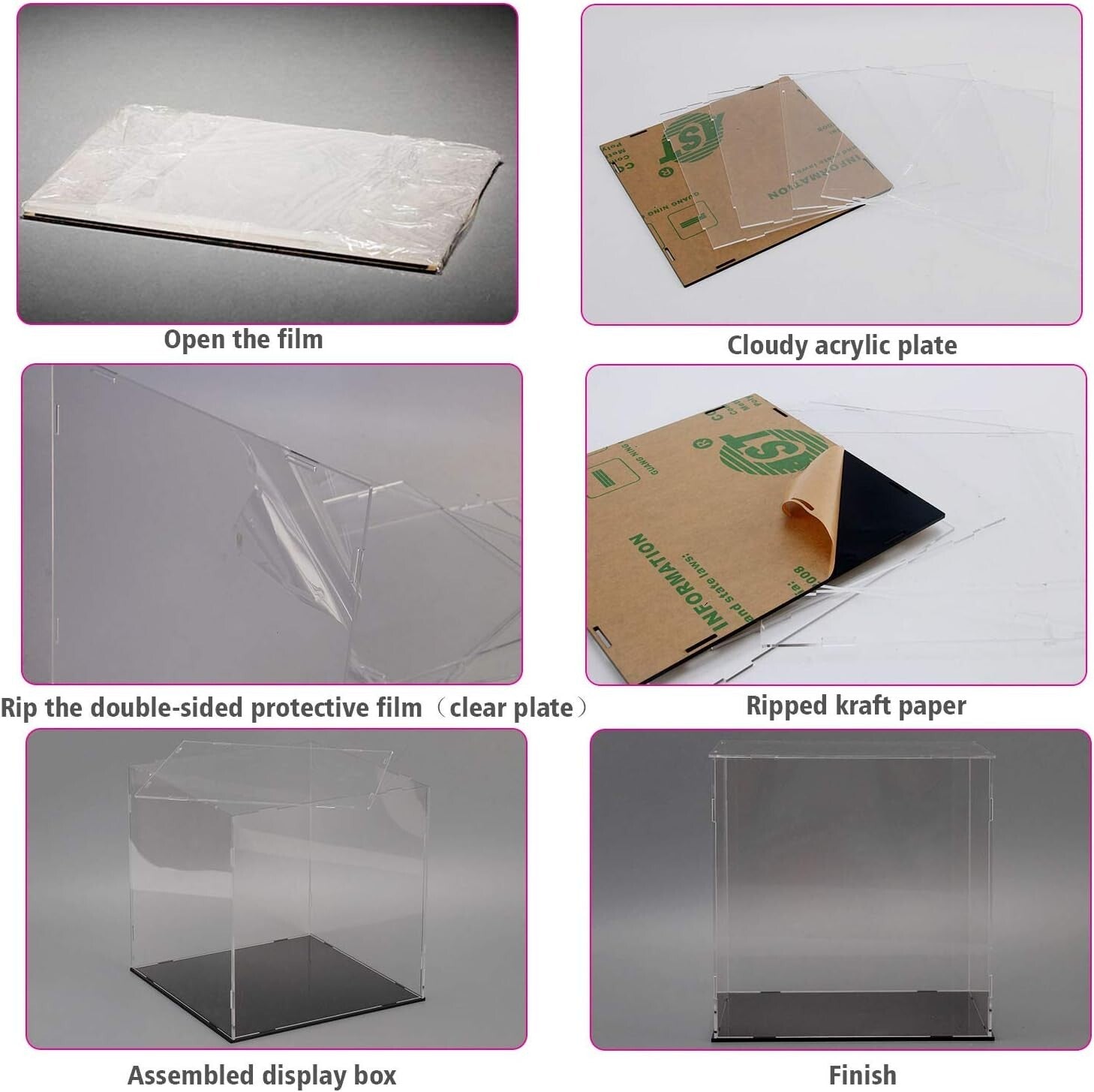 Elegant Dustproof Acrylic Display Box for Toys & Collectibles – Easy Assembly