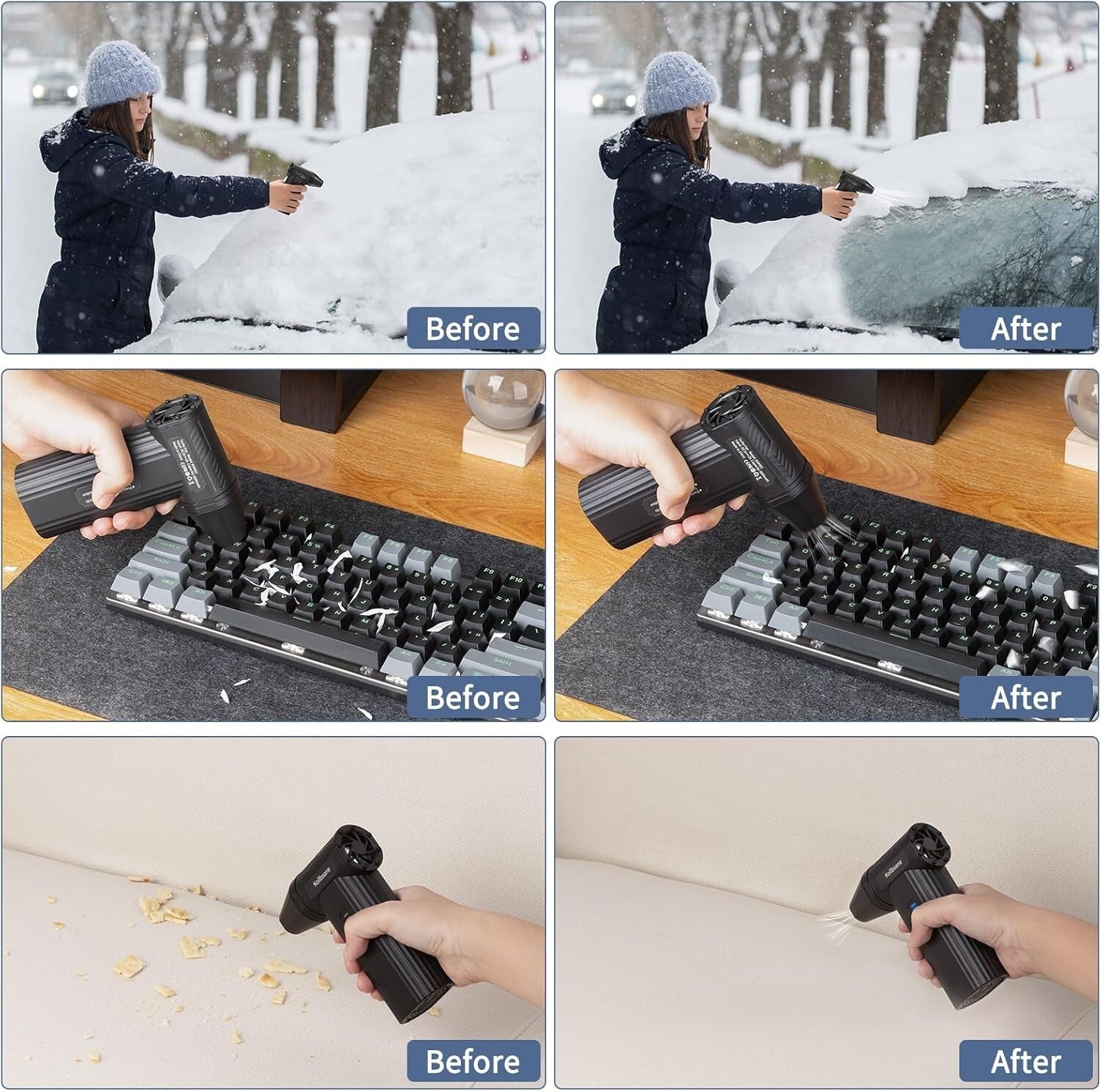 Portable Rechargeable Dust Blower with 8000mAh Battery - For Car and Home Use