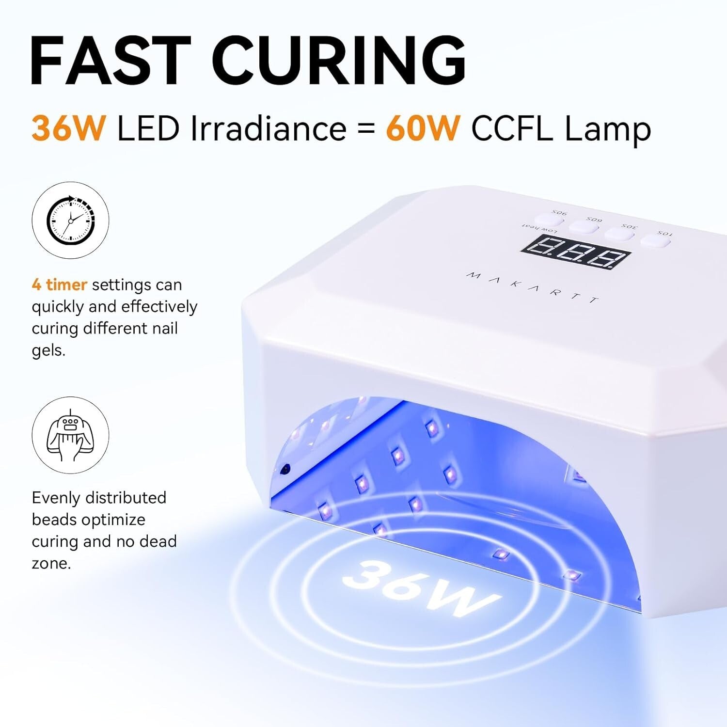 All-in-One Cordless UV LED Nail Curing Lamp with Auto Sensor & Detachable Base