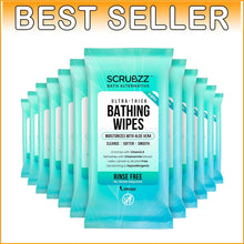 Load image into Gallery viewer, Extra Large No-Rinse Bath Wipes - 120 Disposable Cleansing Wipes for Adults