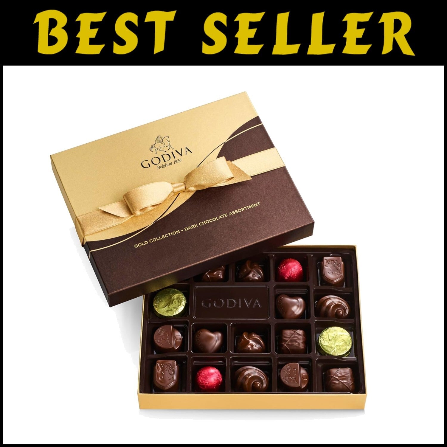Assorted Gourmet Dark Chocolates with Pralines & Caramels - Gift Boxed Luxury