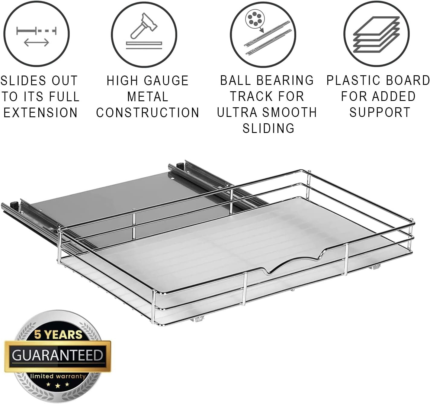 Durable Chrome Pull-Out Spice Organizer - Perfect for Narrow Kitchen Cabinets