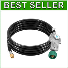 Load image into Gallery viewer, Versatile 15FT Dual-Stage Propane Regulator with High BTU Output – Zinc Alloy