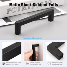 Load image into Gallery viewer, Versatile 5" Black Pull Handles - 30 Heavy-Duty Stainless Steel Cabinet Hardware