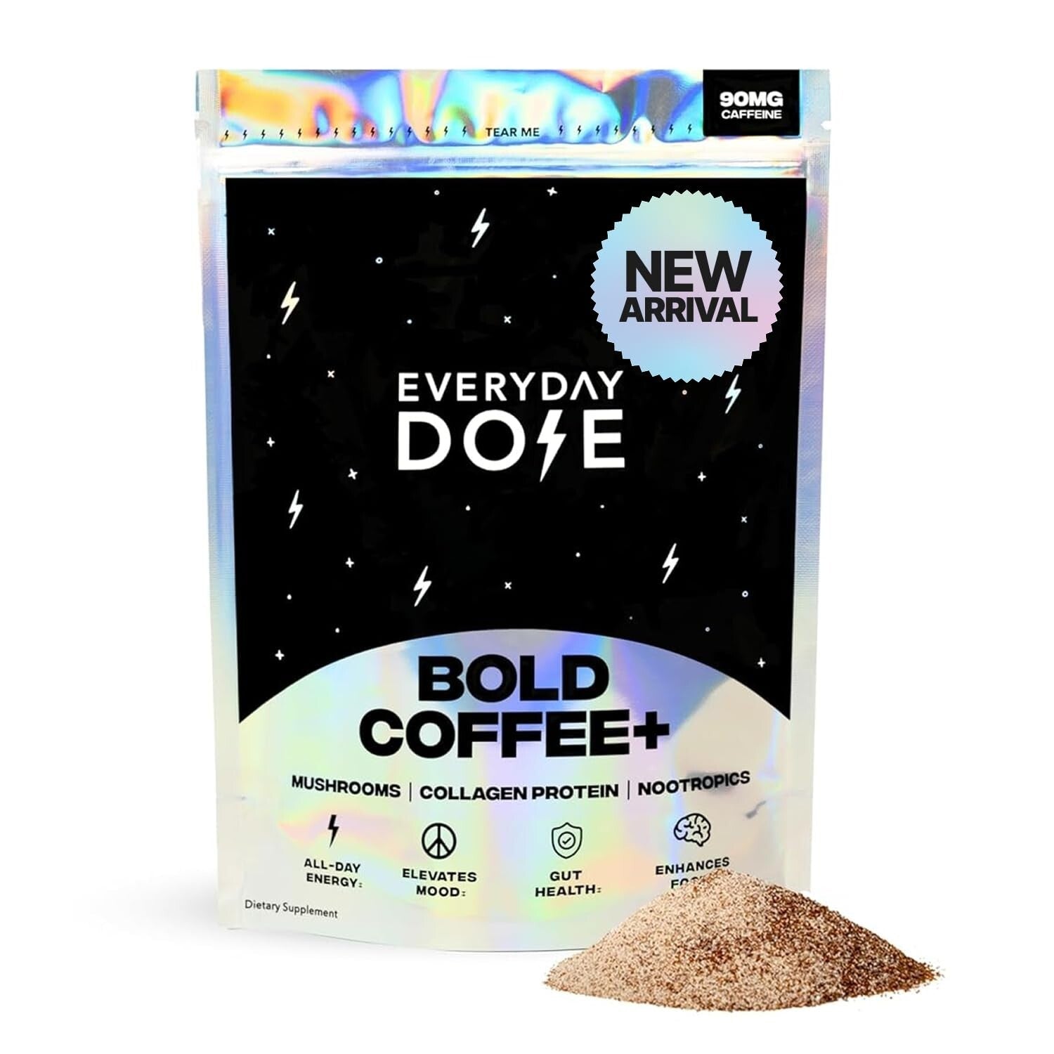 Bold Medium Roast Mushroom Coffee with Collagen & Adaptogens for Enhanced Focus