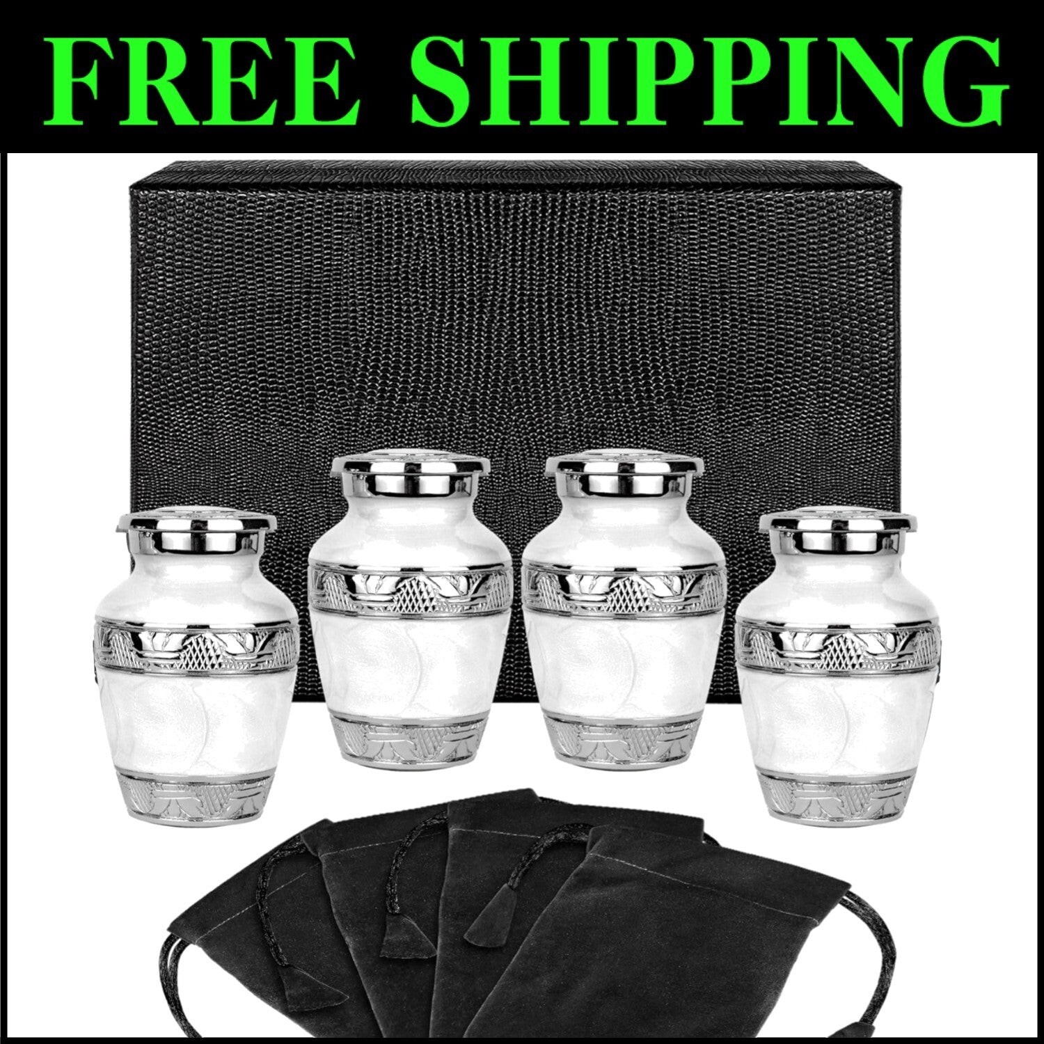 Elegant Brass Mini Urns with Threaded Lid - Set of 4 for Cherished Memories