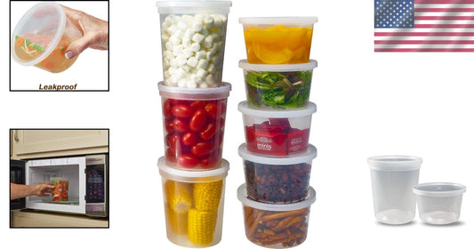 60 Sets BPA-Free Leakproof Deli Containers - Clear, Microwave & Freezer Safe