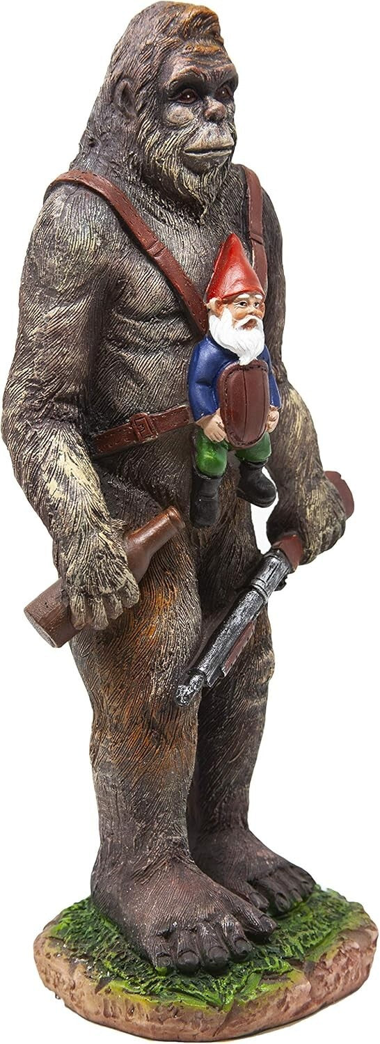 Mythical Bigfoot and Gnome Duo – Unique Garden Statue for Home and Patio