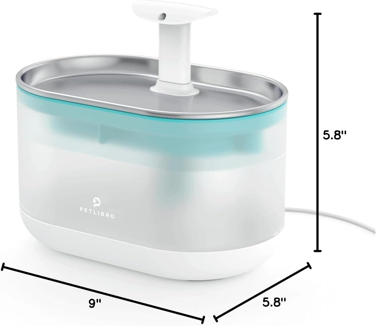 Automatic Cat Water Dispenser with 2.1L Size, Dual Flow Modes & Quiet Operation