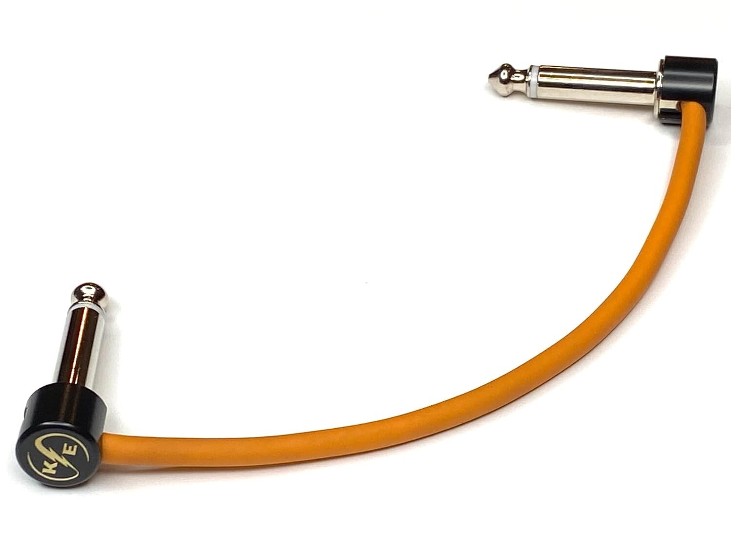 6-Pack Orange Solderless Guitar Pedal Patch Cables - Easy Customization Kit