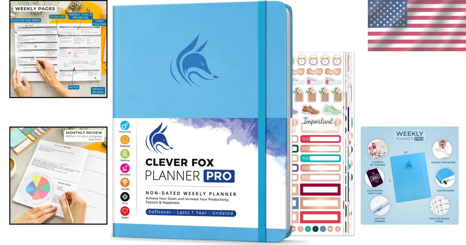 Weekly & Monthly Life Planner PRO - Undated Organizer to Boost Productivity