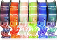 Load image into Gallery viewer, Creative 1.5kg Bundle: 6 Mixed Color Change Silk PLA Filaments for 3D Printing