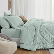 Load image into Gallery viewer, Complete Full Size Aqua Comforter Set - Hypoallergenic and Easy to Care