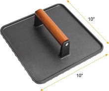 Load image into Gallery viewer, Stainless Steel Basting Cover &amp; Cast Iron Smash Press - Essential Grill Tools