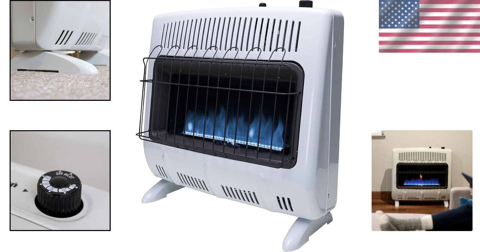 Compact Natural Gas Space Heater with Thermostat Control – Ideal for Any Room