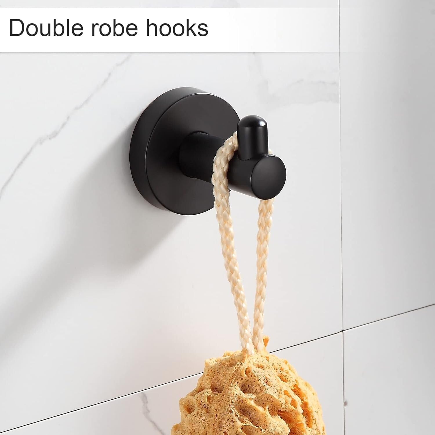 8-Piece Rust-Resistant Matte Black Bathroom Hardware with Adjustable Towel Bars