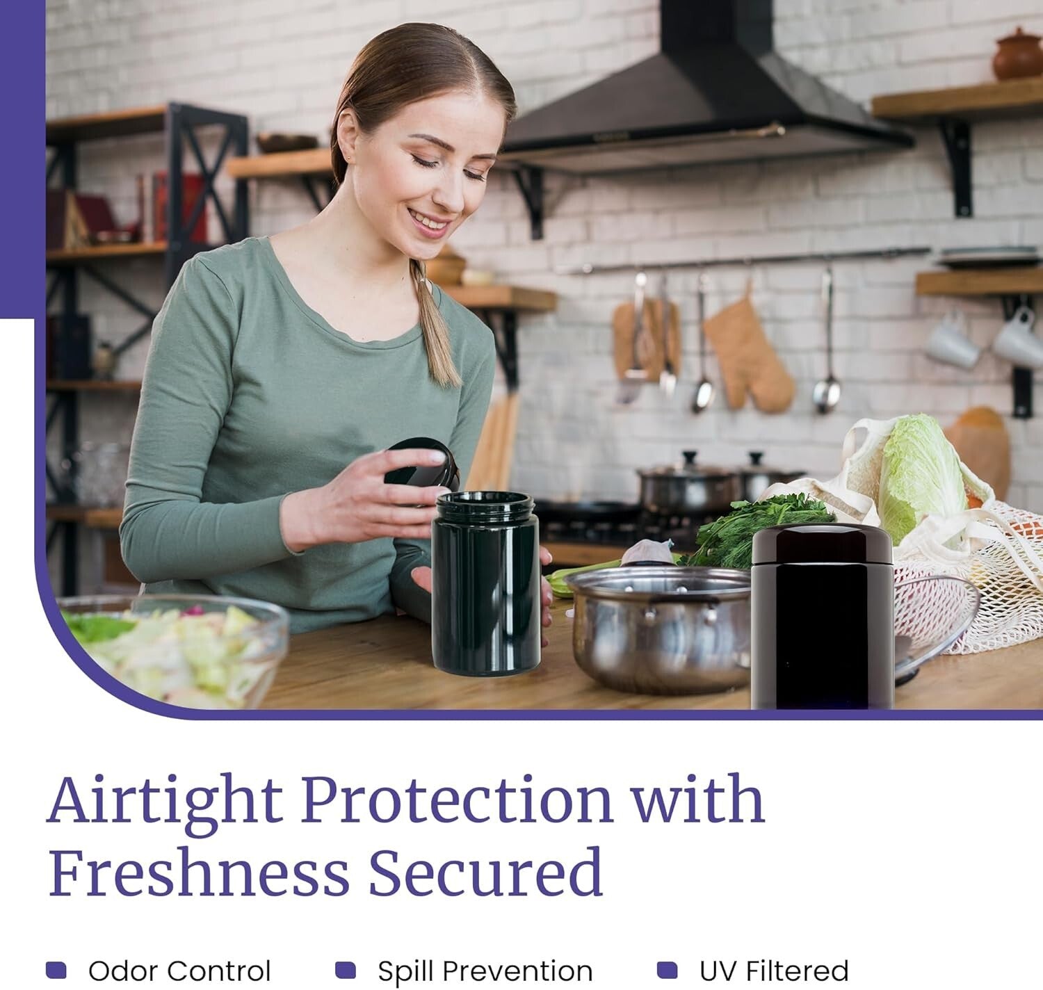 10-Pack 500 ml Classic Black Airtight Glass Jars - Smell-Proof Storage Solution