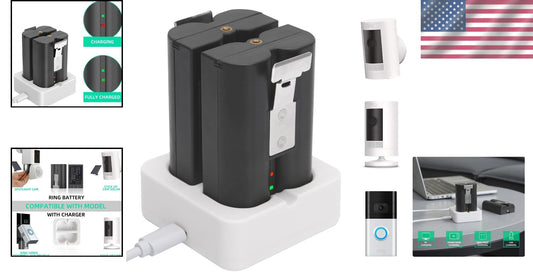 Complete 2-Pack 6040mAh Battery Solution with Charger for Ring-Doorbell & Cam