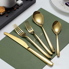 Load image into Gallery viewer, Elegant 46-Piece Gold Dining Set - High-Quality Stainless Steel &amp; Ideal Gift