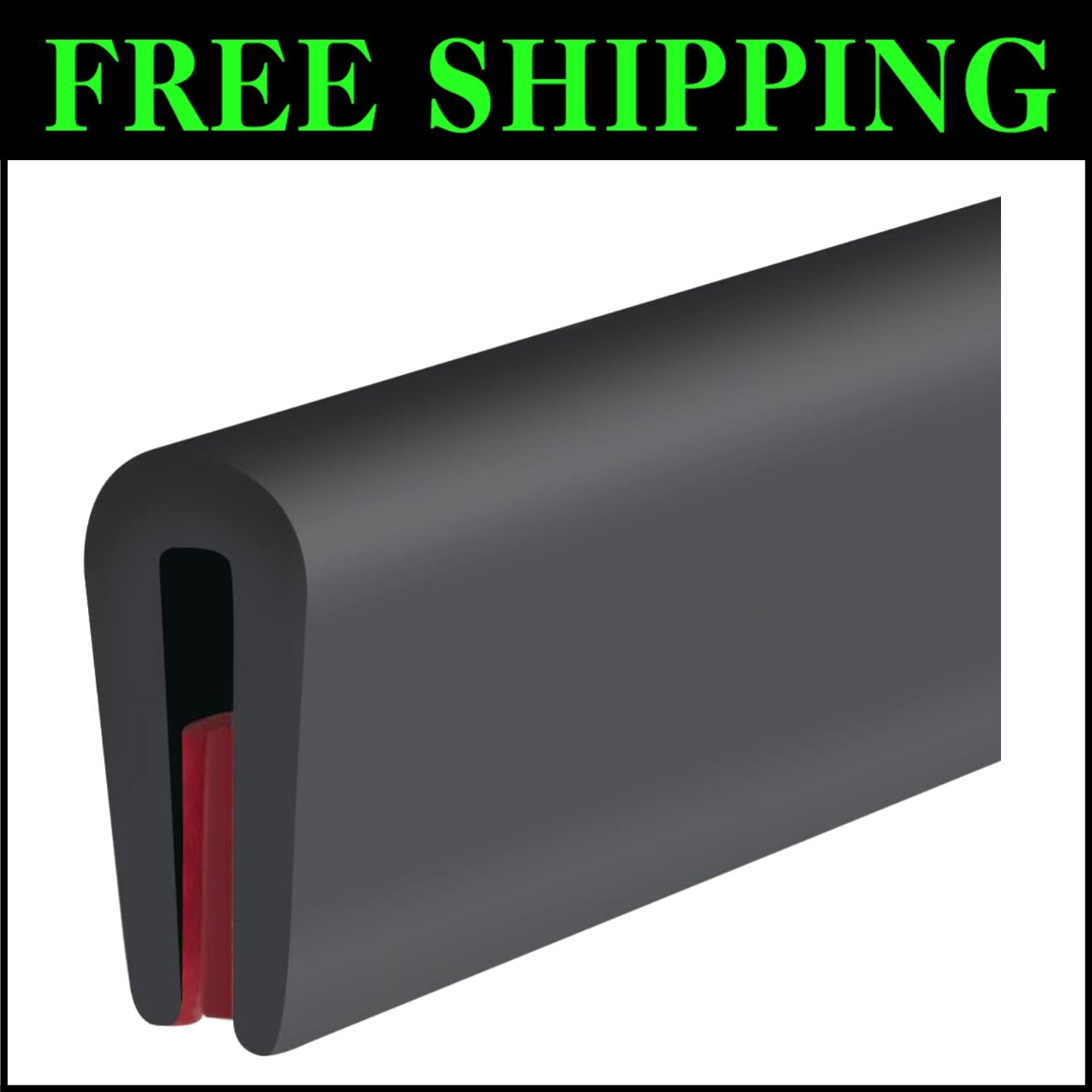 High Quality 100Ft Self-Adhesive Rubber Edge Protector - Black U Channel Trim