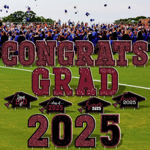 Load image into Gallery viewer, Neon Graduation Yard Decorations - 20 Inspirational Signs for Class of 2025