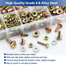 Load image into Gallery viewer, Complete 450PC Flanged Hex Head Bolt Set - Zinc Plated M6, M8, M10 Fasteners