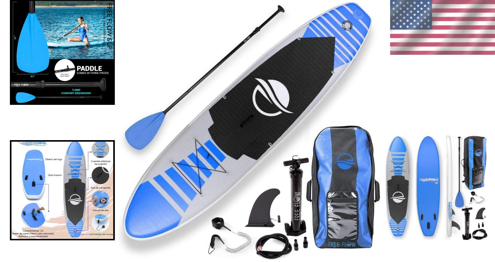 10'6" x 32" Wide Stable Paddle Board Kit with Premium Accessories for All Levels