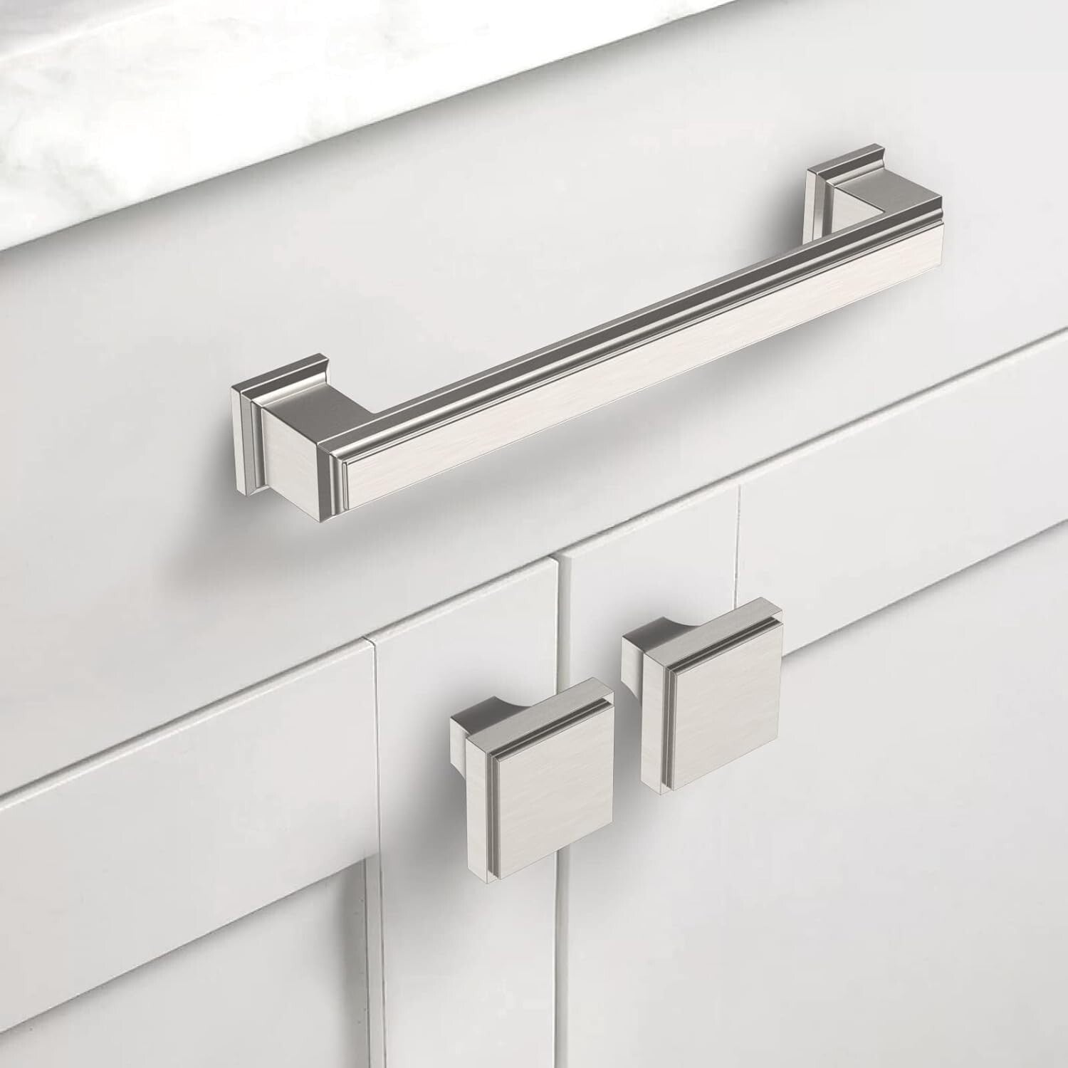 Stylish 30-Pack Brushed Satin Nickel Cabinet Hardware with 5-Inch Spacing