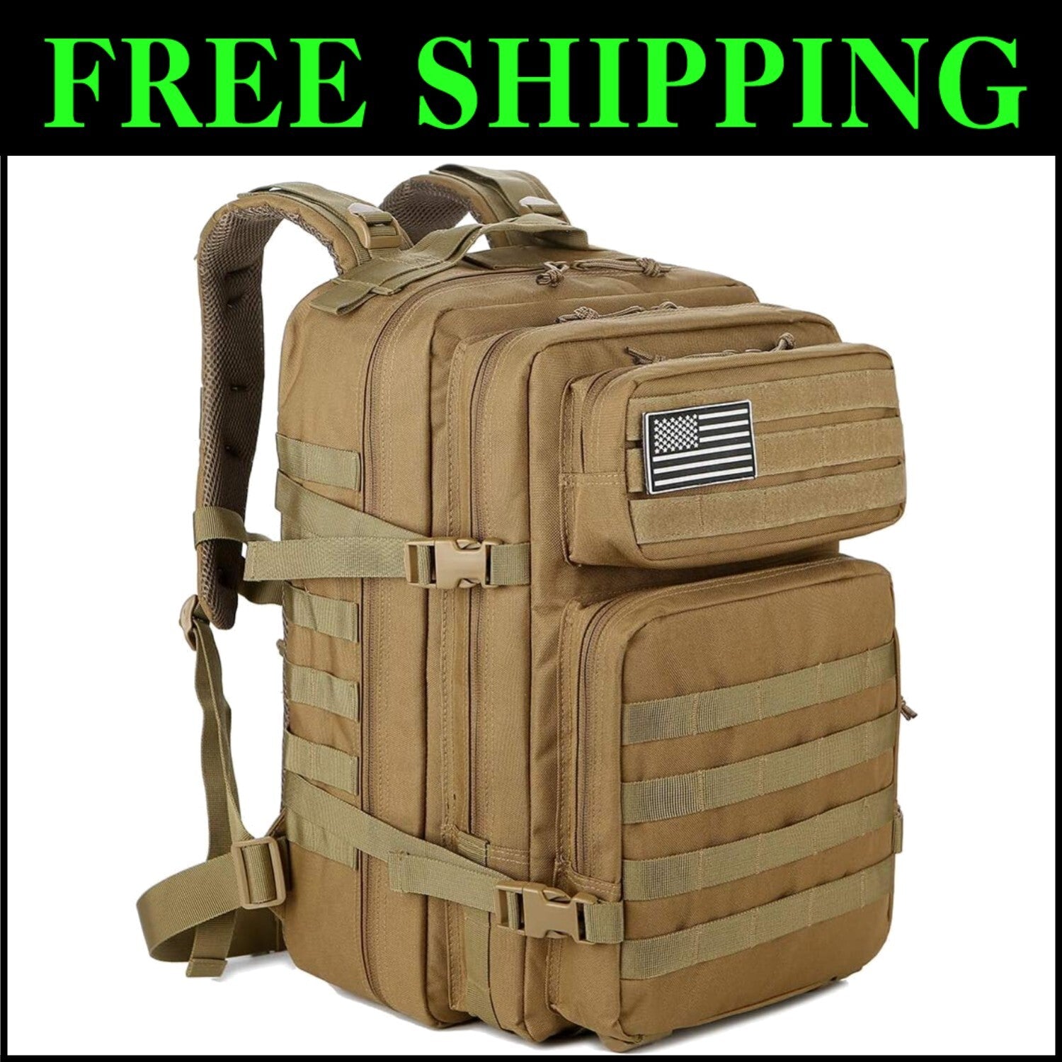 45L Military Tactical Backpack with MOLLE System for Hiking & Outdoor Adventures