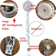 Load image into Gallery viewer, Bulk 100 Retractable Clear Badge Holders with 360° Swivel Clip - Ideal for Teams