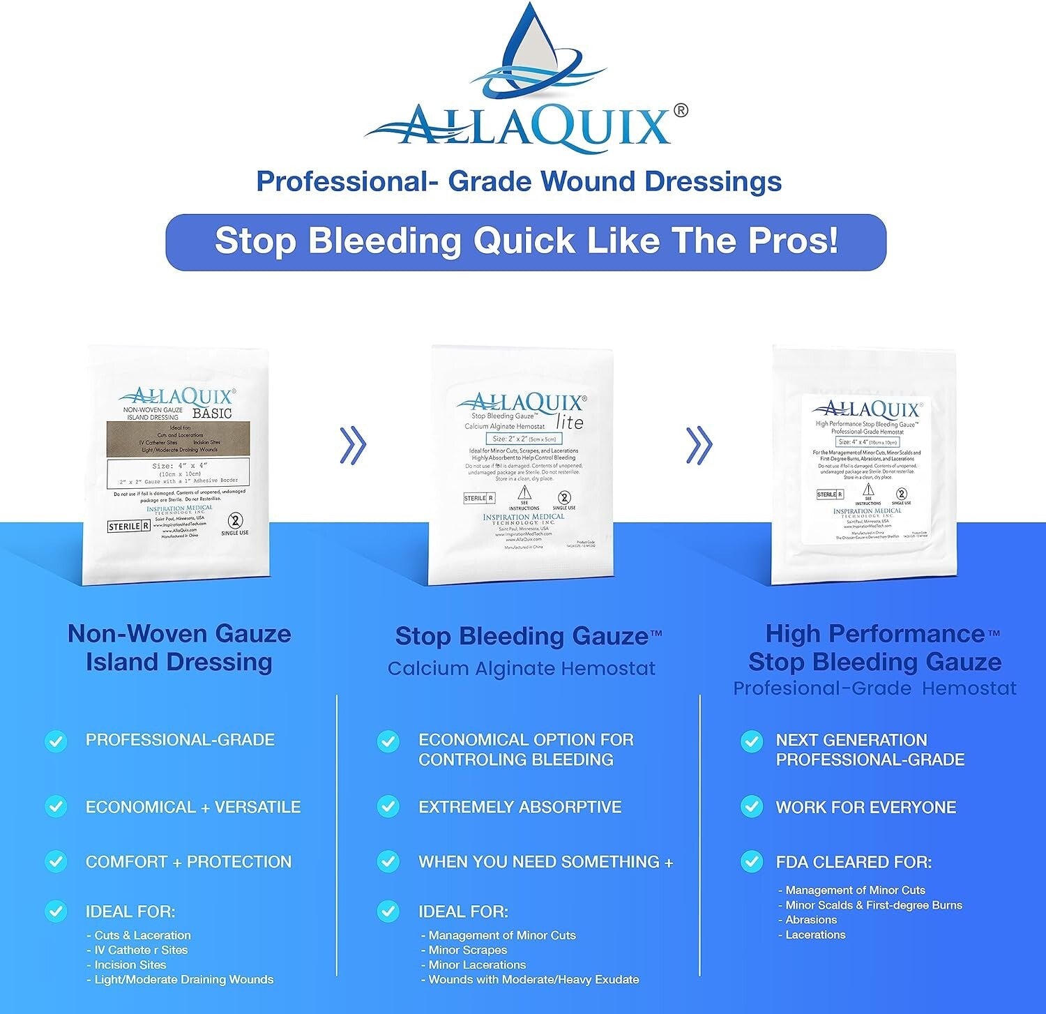 Fast-Acting X-Large Stop Bleeding Gauze - 10-Pack for All Ages & Skill Levels