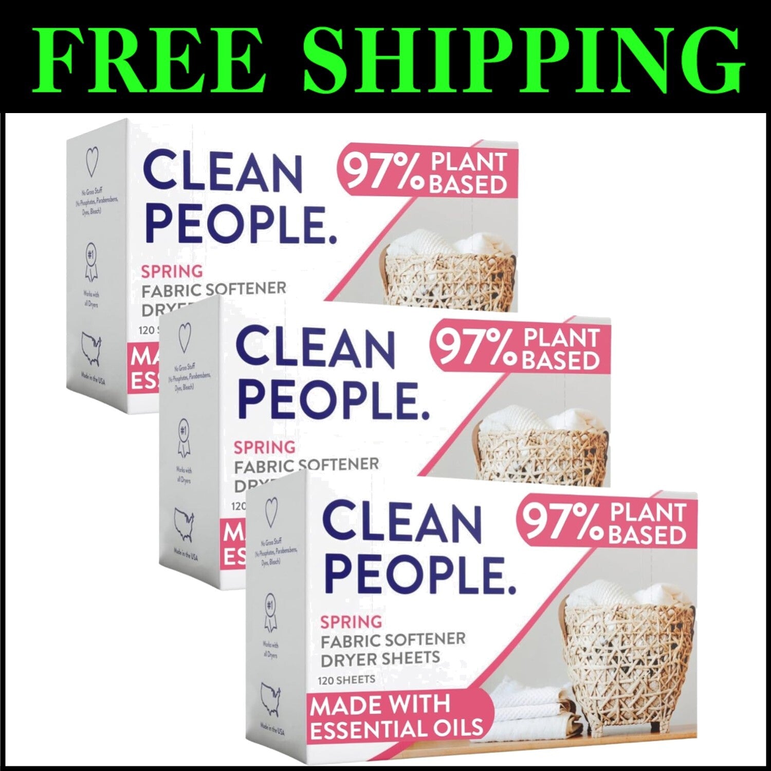 Eco-Conscious Fabric Softener Sheets - 360 Vegan Sheets for Softness & Freshness