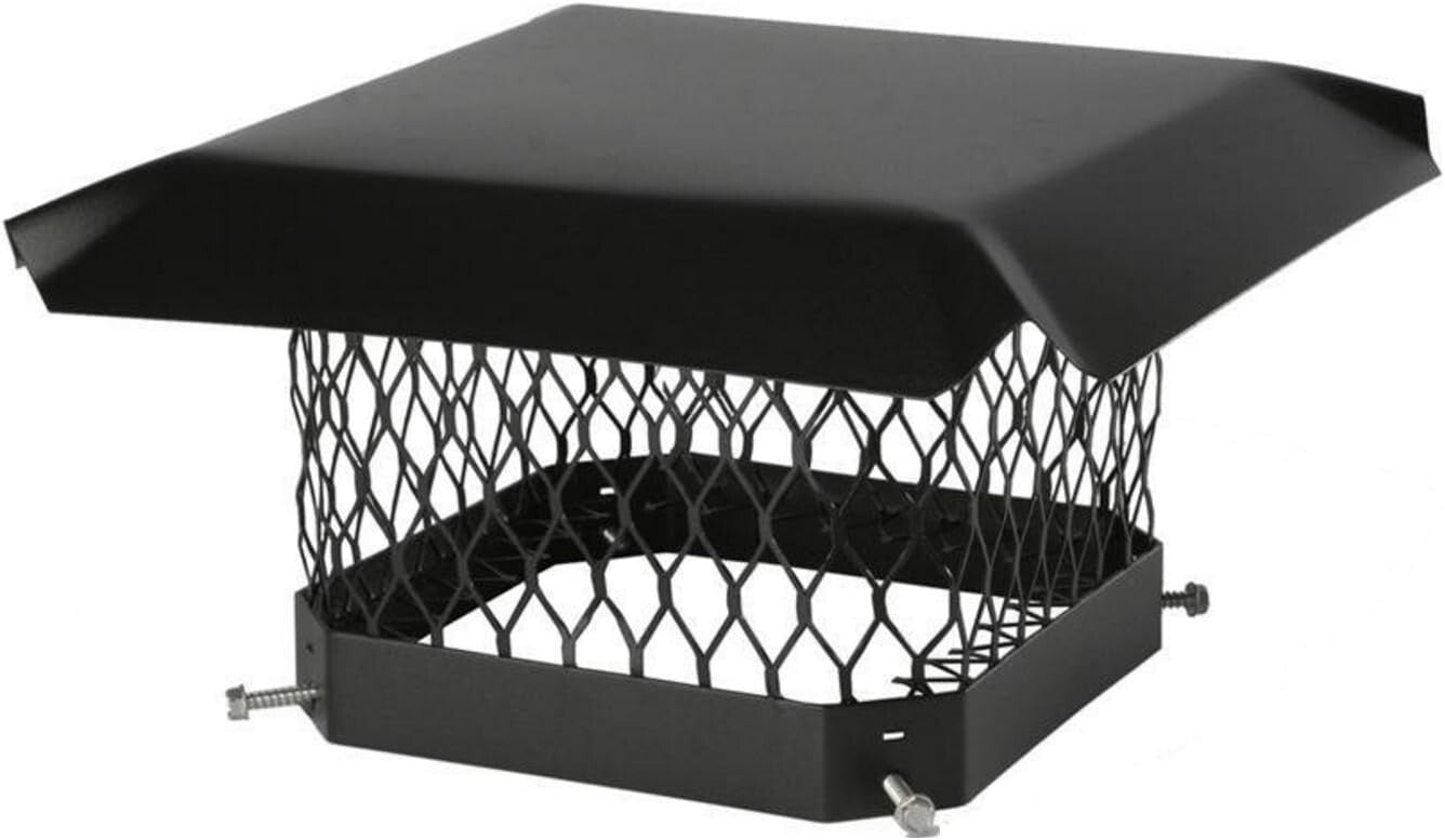 Premium Black Galvanized Steel 18" x 18" Chimney Cover - Fire Hazard Protection