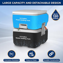 Load image into Gallery viewer, 5.2-Gallon Leak-Proof Portable Camping Toilet - Ideal for Hiking &amp; Boating