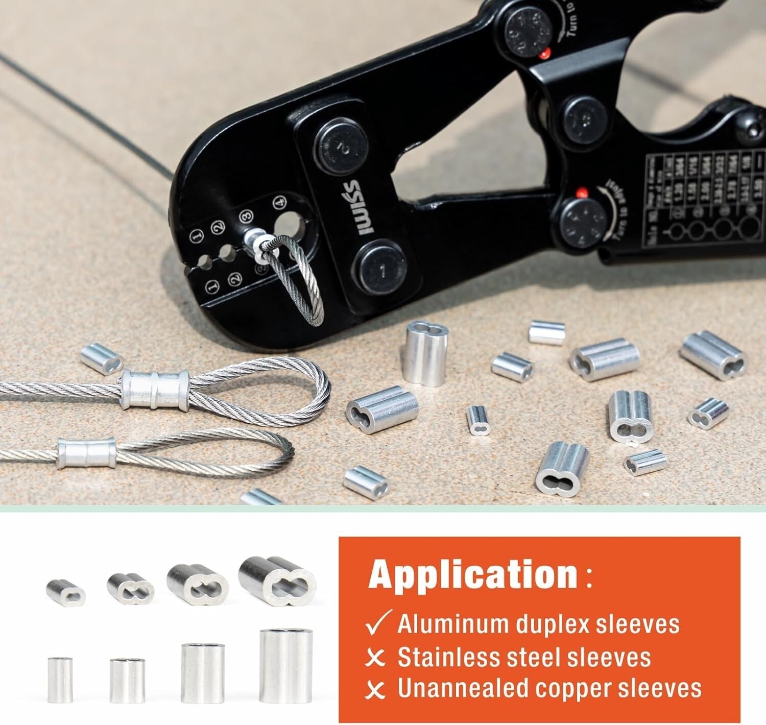 Ergonomic iCrimp 15" Wire Rope Crimping Tool for Aluminum & Copper Sleeves