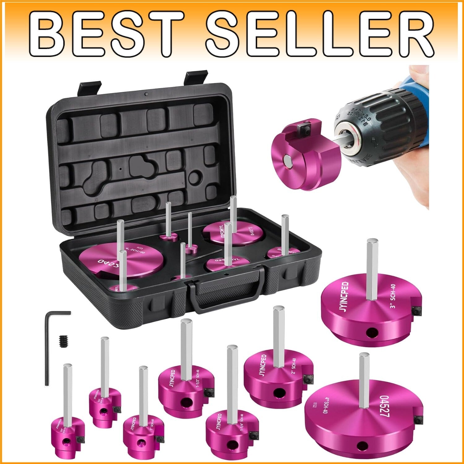 8-Pc PVC Pipe Reamer Kit - Professional Fitting Savers for Seamless Plumbing