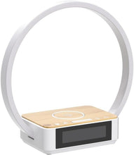 Load image into Gallery viewer, Modern Bedside Lamp with Alarm Clock, 3 Brightness Levels &amp; Wireless Charger