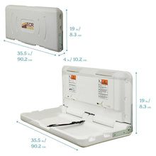 Load image into Gallery viewer, Horizontal Wall-Mounted Diaper Changing Station - Safe &amp; Stylish White Granite