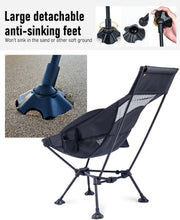 Load image into Gallery viewer, Breathable High-Back Folding Chair with Anti-Sinking Feet - Perfect for Outdoors
