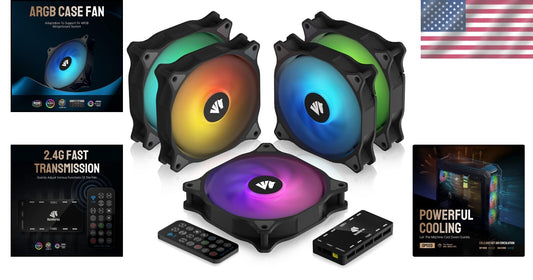 Durable 120mm PC Fans with Gold Wire LEDs - Silent Operation & 30,000 Hour Life