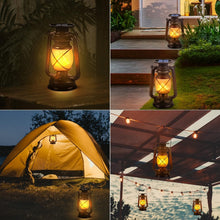 Load image into Gallery viewer, 2-Pack Solar Lanterns: Vintage Outdoor Hanging Lights with Flickering Flame