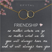 Load image into Gallery viewer, Elegant 2 Circle Friendship Necklace - Sterling Silver &amp; Gold Plated Options