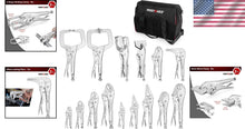 Load image into Gallery viewer, Complete 15-Pc Locking Pliers Set with Ergonomic Tool Bag for Welding Tasks
