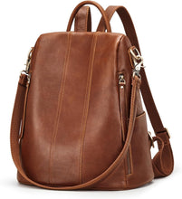 Load image into Gallery viewer, Fashionable Antitheft Leather Rucksack for Women | Perfect Travel Companion